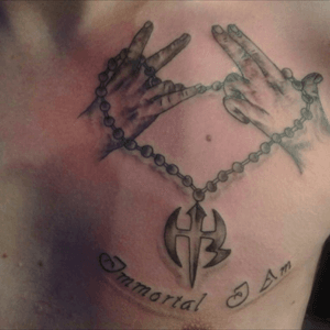 My self-designed Jeff Hardy (wrestling) tattoo #immortal #wrestling #jeffhardy #chest #chesttattoo #necklace #denmark #danmark 