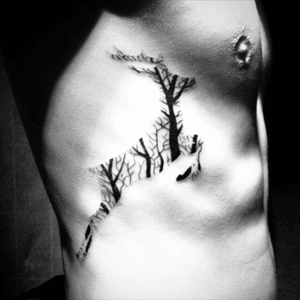 Deer made out of trees tattoo #trees #forest #nature #deer #stag 