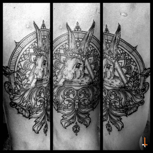 Nº112 Rabbit Queen #tattoo #rabbit #queen #ornament #mandala #design #lines #circle #triangle #bylazlodasilva
