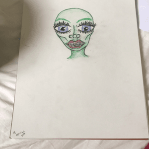 Using crayons, my alien woman april 6, 2017