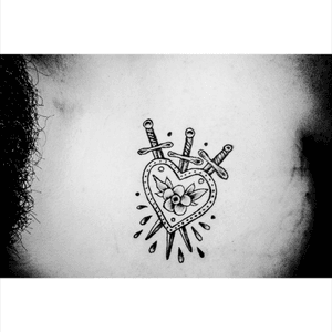 Illustration by Tom Gilmour and tattoo made by my friend Maxime chalhoub #blackandgrey #tattoo #heart 