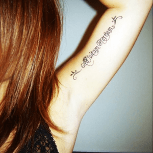 2010 • #Calligraphy #CalligraphyTattoo #ArmTattoo #TattooedGirl #TattooGirl #GirlWithTattoos 