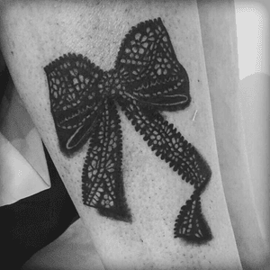 Ribbon lace #tattoo #tattoo4life #ribbontattoo #laceattoo #blackribbon #ink 