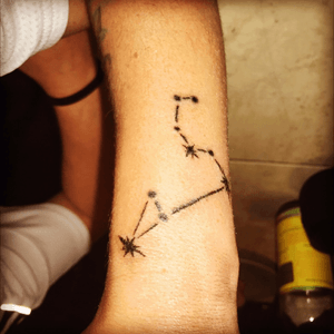 Handpoke Leo constellation. Third tattoo in my work