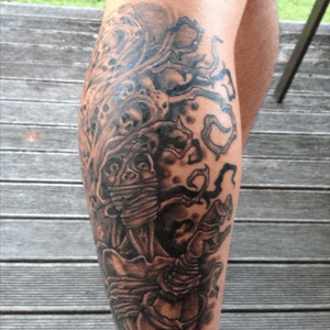 Avenge sevenfold art work , in my eyes this is sinz , bad karma and all that is negative holding pulling me back #mansrein#good honest tattoos #adymkohi #nz life