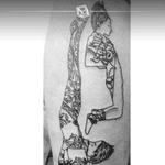 Tat No.21 "french-japanese girls" (art by other artist) #lines #tattoo #ornaments #japanese #french #bylazlodasilva