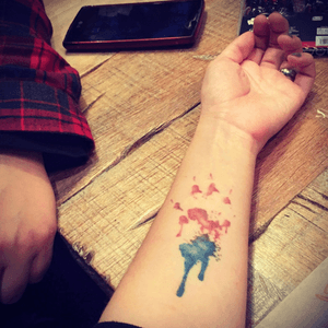 Ferret paw tattoo in watercolor 