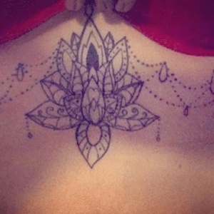 Under boob first tattoo! #firsttatoo #sternum #underboob #mandala 