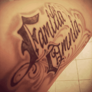 2nd tattoo says "family first" in latin