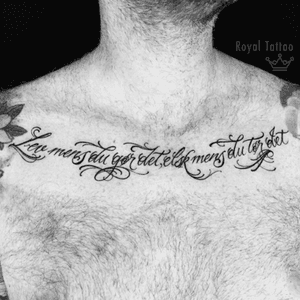 Lettering action by @taiobatattoo For info or bookings pls contact us at art@royaltattoo.com or call us at + 45 49302770#taiobatattoo #royaltattoo #royaltattoodk #royaltattoodenmark #script #lettering #chest 