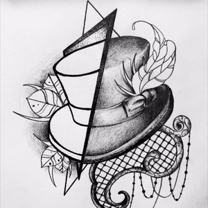 'Maybe we have to get a little messed up, before we can step up' #tattoosketch #tattoodesign #tophat #neotraditional #realism #tatsketch #feather