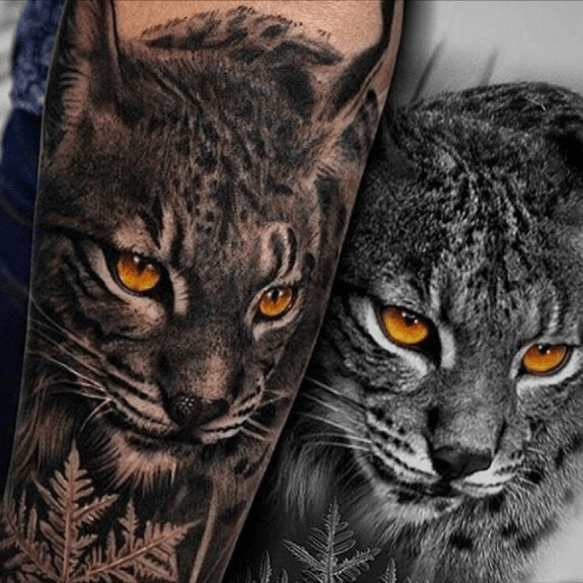 Tattoo uploaded by SkullBoy • Love this subtle addition of colour in this  black & grey tattoo. Will go with a similar thing on my chestpiece thursday  #blackandgrey #splashofcolour #colour #animal #lynx #