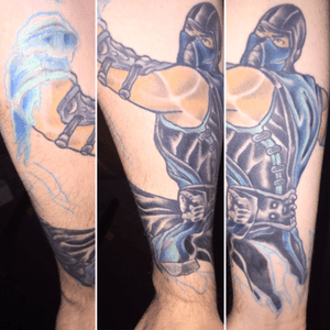 Close up of my unfinished Mortal Kombat Sleeve. Sub-Zero colored in finally.