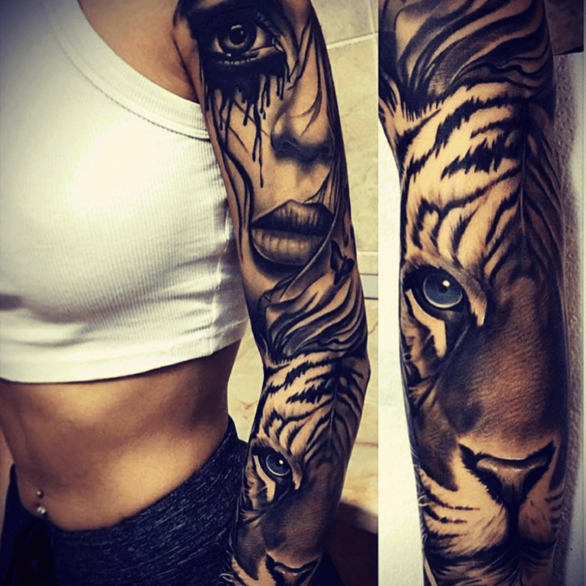 Tiger Tattoo Waterproof Men and Women Temporary Body Tattoo