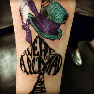 My amazing mad hatter tattoo done by the wonderful Beth Sexton @ Chaos Tattoos in Gastonia.  