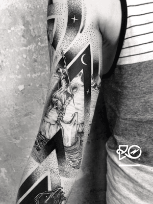 By RO. Robert Pavez • Kings of the North Pole I ➖ Studio Inklabs 🇩🇪 • 2018  • #engraving #dotwork #etching #dot #linework #geometric #ro #blackwork #blackworktattoo #blackandgrey #black #tattoo #fineline
