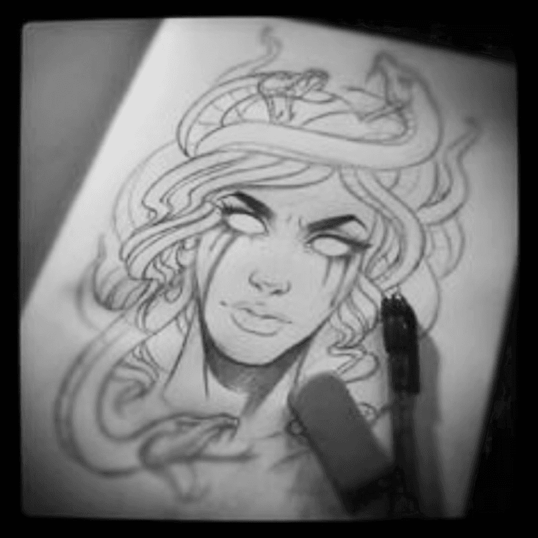 Neo traditional tattoo style can be good approach for color Medusa tattoo
