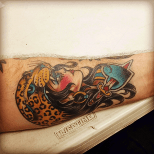 Jaguar Lady by Mike Bruce #traditional #inksmithandrogers #Jags 