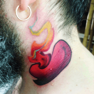 Neck #neck#heart #colortattoo #tattoo