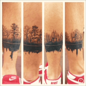 #forest #city #lifewithoutus #legtattoo #notpainful #tattodo 
