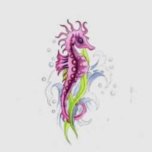 #seahorse #design #color #megandreamtattoo 