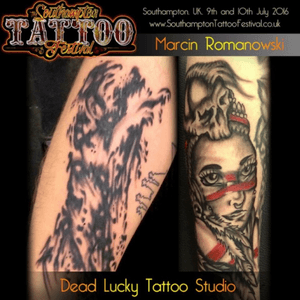 #deadlucky #tattoos #ink #tattoo #marcinromanowski #tattooconvention #wolftattoo #nativepinup #pinuptattoo #nativetattoo