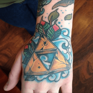 I look at this daily to remember who I am. #zelda #TheLegendOfZelda #Triforce #handtattoo 