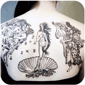 From @oozy_tattoo The Birth of Venus, Botticelli.#Tattoodo #dreamtattoo @amijames 🐲