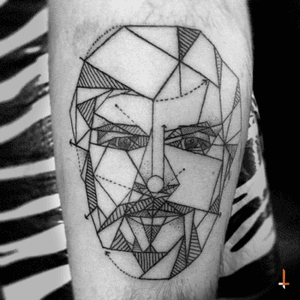 No.61 In Memory of Francisco #tattoo #geometric #geometrictattoo #geometricface #geometricportrait #face #portrait #lines #inmemoryof #bylazlodasilva