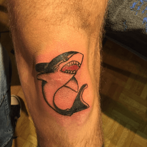 #tattoo#knee#shark