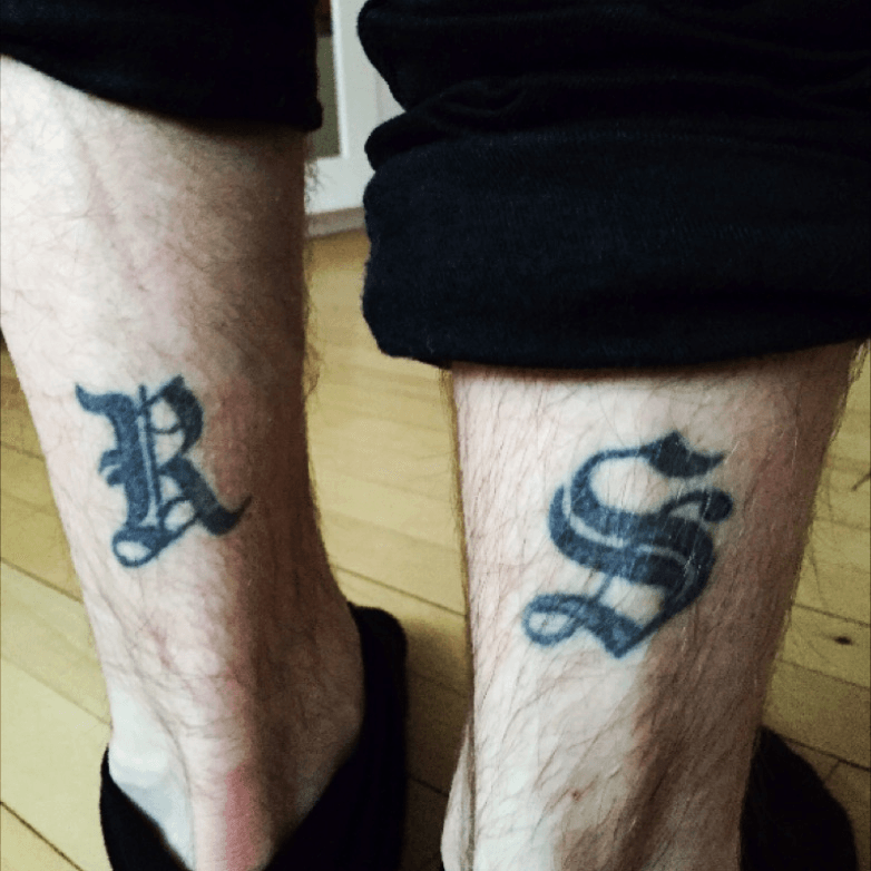Tattoo uploaded by rihards  Lettering tattos RS lettering rs  blackwork letter initials  Tattoodo