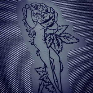 Design for one of my future tattoo #traditional #oldschool #rose #pinup #stencil #draw