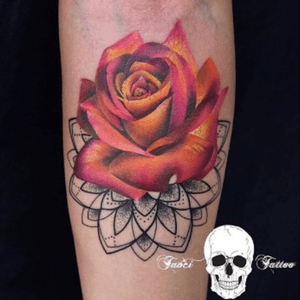 #rose #mandala #lines #dots #color #black - #tattooartist #SimonaTavcitattoo @simons_tavcitattoo
