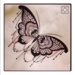 Butterfly lace tattoo design  #butterfly 