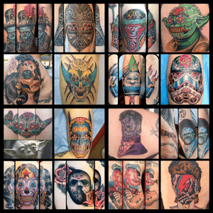 Some work of mine.  I love pop culture tattoos, nerd tattoos, no faces, japanese, traditional, geometry tattoos and sugar skulls.
