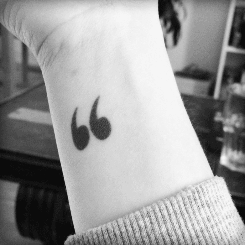 Testing out ideas for quotation mark wrist tattoo  Tattoos Print tattoos  Paw print tattoo