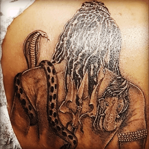 Shiva on my back with ganpati on shiva's back ! 