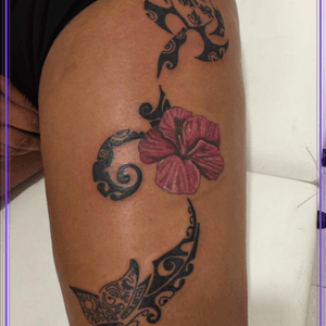@black_angel_cavaillon #black_angel_cavaillon #maoritattoo #tattoocolor #flower #flowertattoo #maoriflower #maoriart 