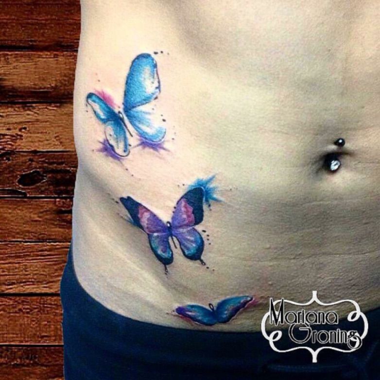Butterfly belly button tattoo - Bronctattooaus.com