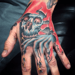 Crimson ripper on the hand #tattoo #tattoos #grimreaper #reaper #handtattoo 