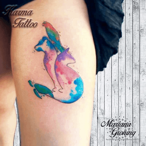 Watercolor pets tattoo, dog, cat, parrot and turtle #tattoo #tatuaje #color #mexicocity #marianagroning #tatuadora #karmatattoo #awesome #colortattoo #tatuajes #claveria #ciudaddemexico #cdmx #tattooartist #tattooist #watercolortattoo #acuarela #mascota #perro #gato #tortuga #perico #pets #pet #turtle #cat #dog #parrot #love 