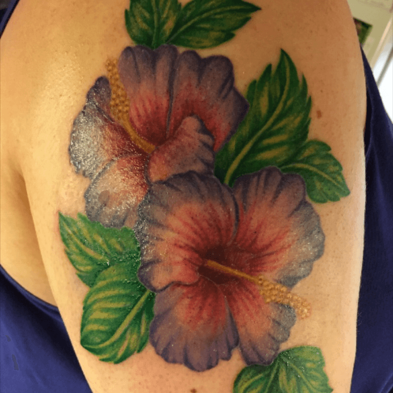 hibiscus flower tattoo outline