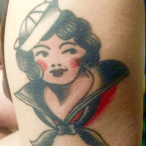 An older one from the coast guard!! #traditional #traditionaltattoo #traditionalamerican #americantraditional #oldschool #oldskool #color #sailor #sailorgirl #navygirl #coastguardgirl 