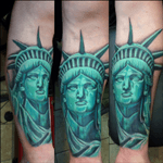 Tattoo by Dave Lopez #ronanddavestattoo #statenislandtattoo #statueoflibertytattoo #realistictattoo #nyctattoo