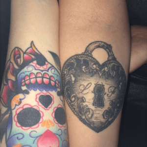 My heart lock for my Grandma and Daughter with my friends candy skull 
