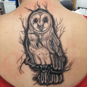 One of my favorites, a custom snow owl.  @ak.artinmotiontattoo #owl #snowowl #tattoo #Alaskatattoos #Alaska #wasillaalaska #owltattoo 