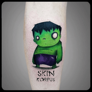 #watercolor #watercolortattoo #watercolortattoos #watercolour #comic #hulk made  @ #absolutink by #watercolortattooartist #watercolorartist #skinkorpus 