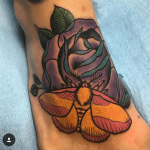 Rosey Maple Moth tattoo by Adrian Evans at Saints & Sinners in Dallas, TX 