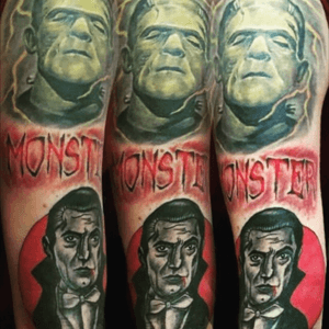 ❤️💚 #monster #dracula #Frankensteinsmonster #tattoo #monsters #oldschool 