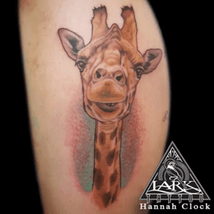 Tattoo by Lark Tattoo artist Hannah Clock #colortattoo #animaltattoo #giraffe #giraffetattoo #calftattoo #tattoo #tattoos #tat #tats #tatts #tatted #tattedup #tattoist #tattooed #tattoooftheday #inked #inkedup #ink #tattoooftheday #amazingink #bodyart #tattooig #tattoososinstagram #instatats #westbury #larktattoowestbury #larktattoo #larktattoos #usa
